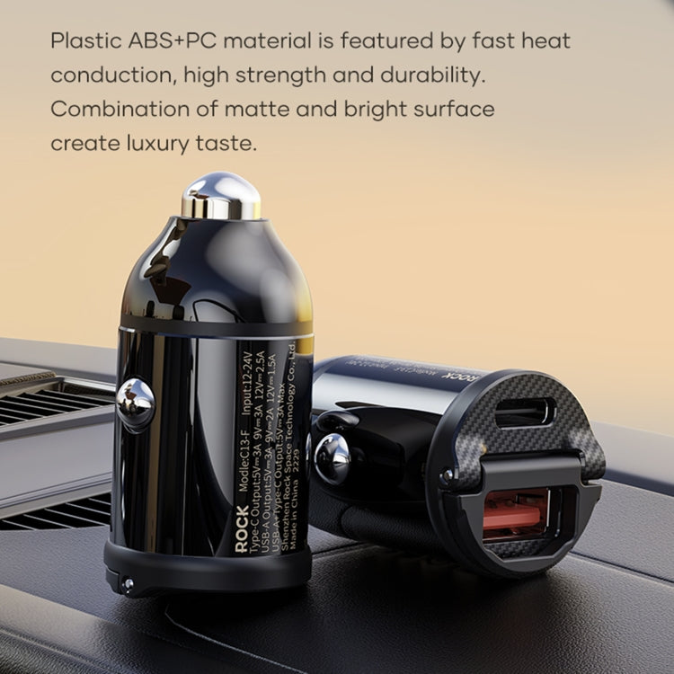 ROCK C13-F H18 Mini Portable Dual Port USB + USB-C / Type-C Car Fast Charger - HoMEdemic™ 