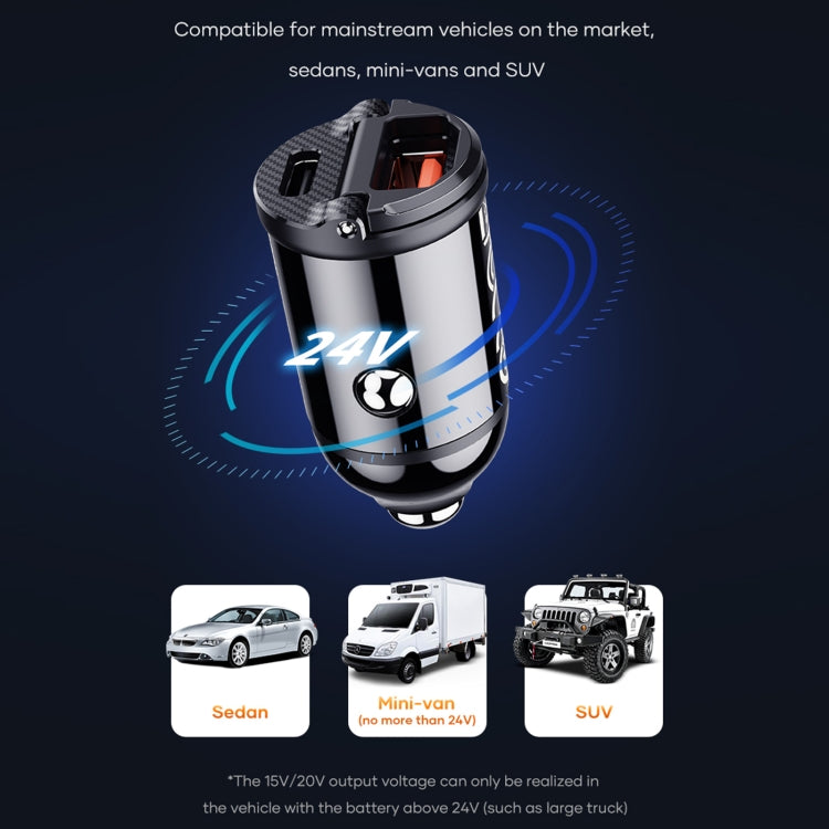 ROCK C13-F H18 Mini Portable Dual Port USB + USB-C / Type-C Car Fast Charger - HoMEdemic™ 
