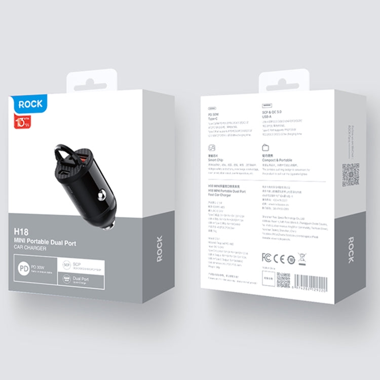 ROCK C13-F H18 Mini Portable Dual Port USB + USB-C / Type-C Car Fast Charger - HoMEdemic™ 