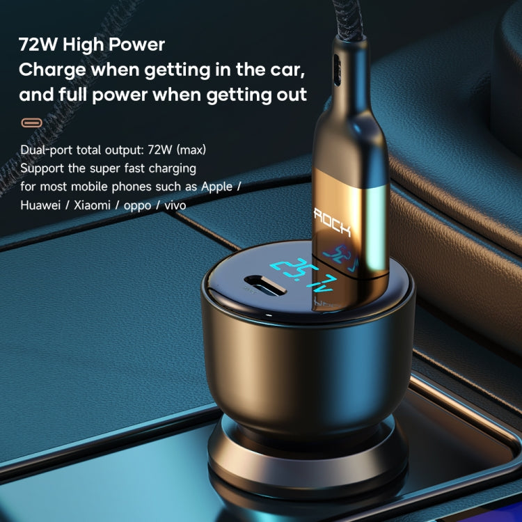 ROCK H16 PD 72W Type-C / USB-C + USB Dual Ports Car Charger - HoMEdemic™ 