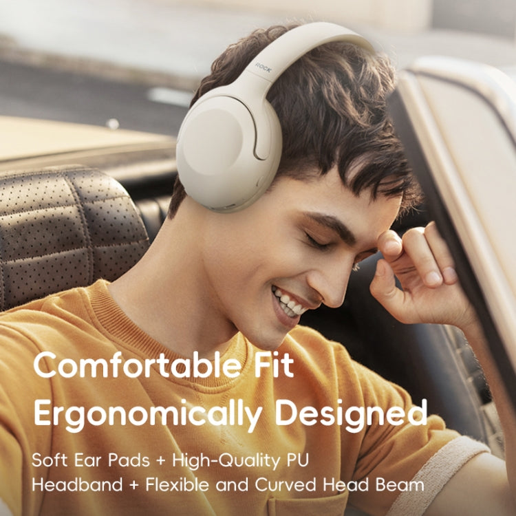 ROCK O3 Head-mounted Noise Reduction Bluetooth Headset(Beige) - HoMEdemic™ 