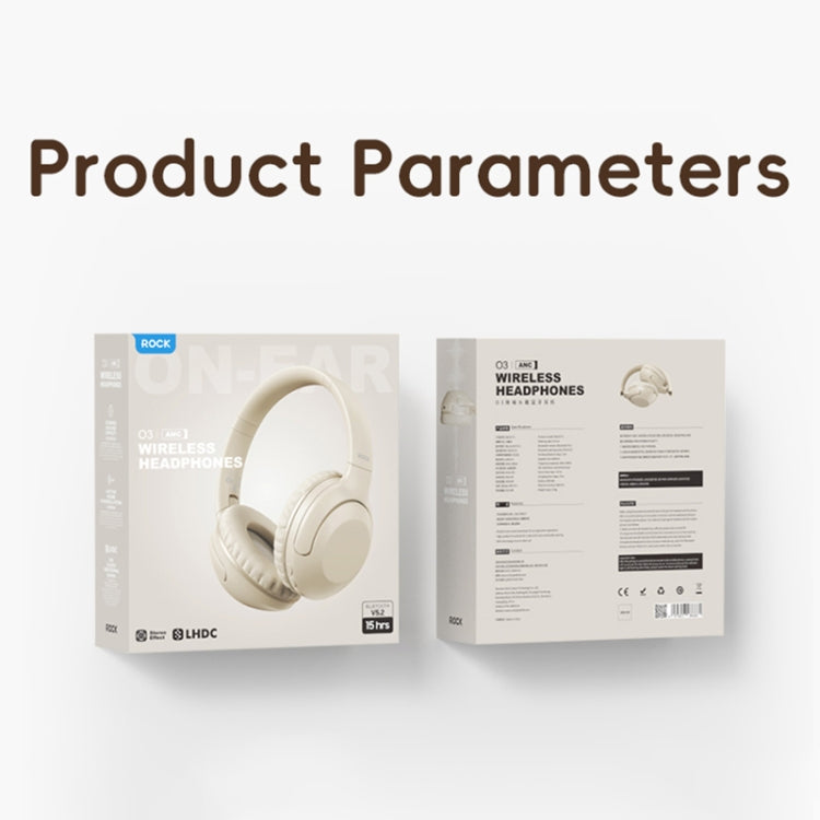 ROCK O3 Head-mounted Noise Reduction Bluetooth Headset(Beige) - HoMEdemic™ 