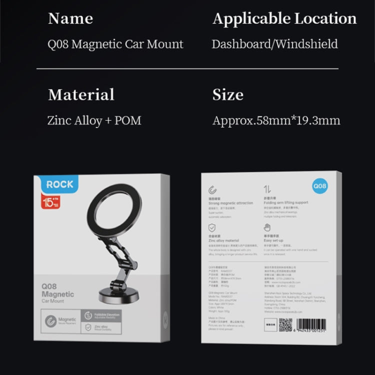 ROCK Q08 Car Magnetic Foldable Phone Holder(Black) - HoMEdemic™ 