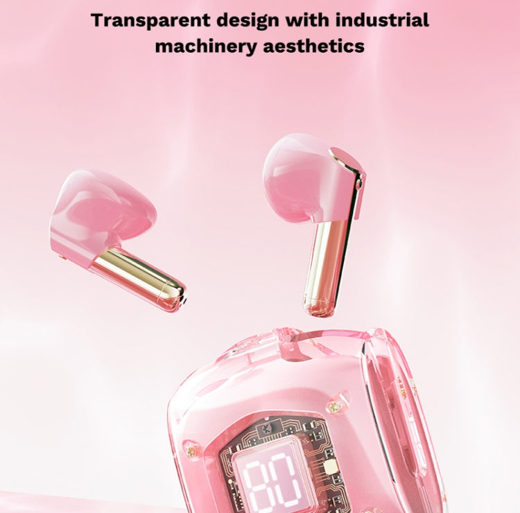 ROCK RAU0766 Bubble Transparent TWS Wireless Bluetooth Earphone with Lanyard(Pink) - HoMEdemic™ 