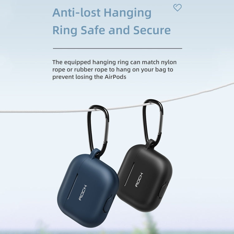 ROCK RPC3013 Silicone Earphone Protective Case with Hook For AirPods 3(Black) - HoMEdemic™ 