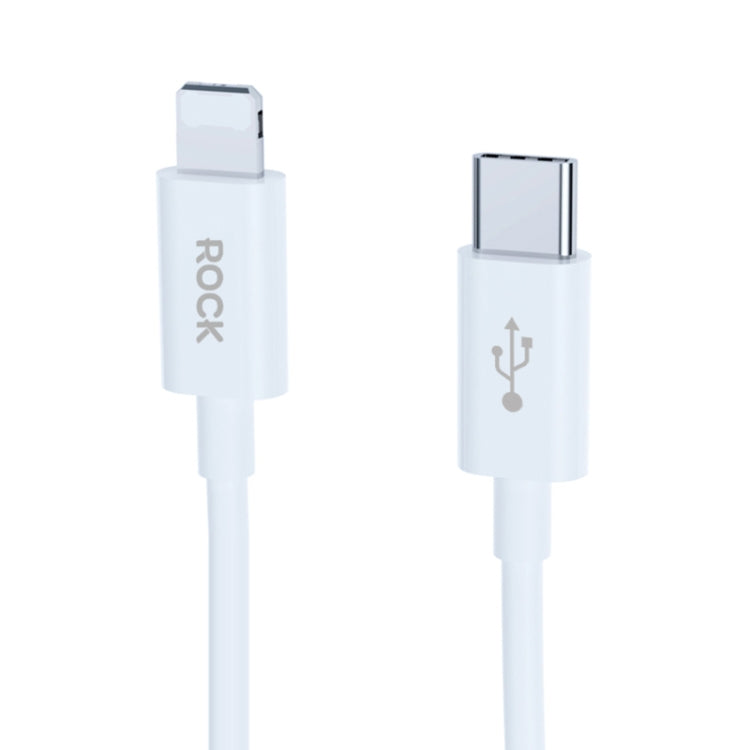 ROCK Simple Series 1m 27W USB-C / Type-C to 8 Pin Fast Charging Data Cable(White) - HoMEdemic™ 