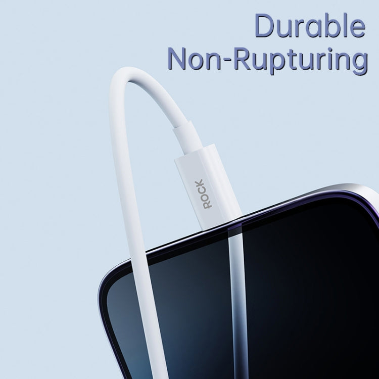 ROCK Simple Series 1m 27W USB-C / Type-C to 8 Pin Fast Charging Data Cable(White) - HoMEdemic™ 