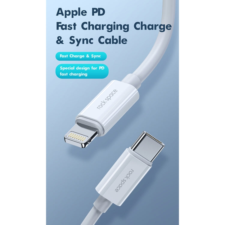 ROCK Space Z19 PD  20W 3A USB-C / Type-C to 8 Pin Fast Charging TPE Data Cable, Cable Length: 1m - HoMEdemic™ 