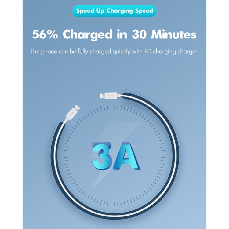 ROCK Space Z19 PD  20W 3A USB-C / Type-C to 8 Pin Fast Charging TPE Data Cable, Cable Length: 1m - HoMEdemic™ 