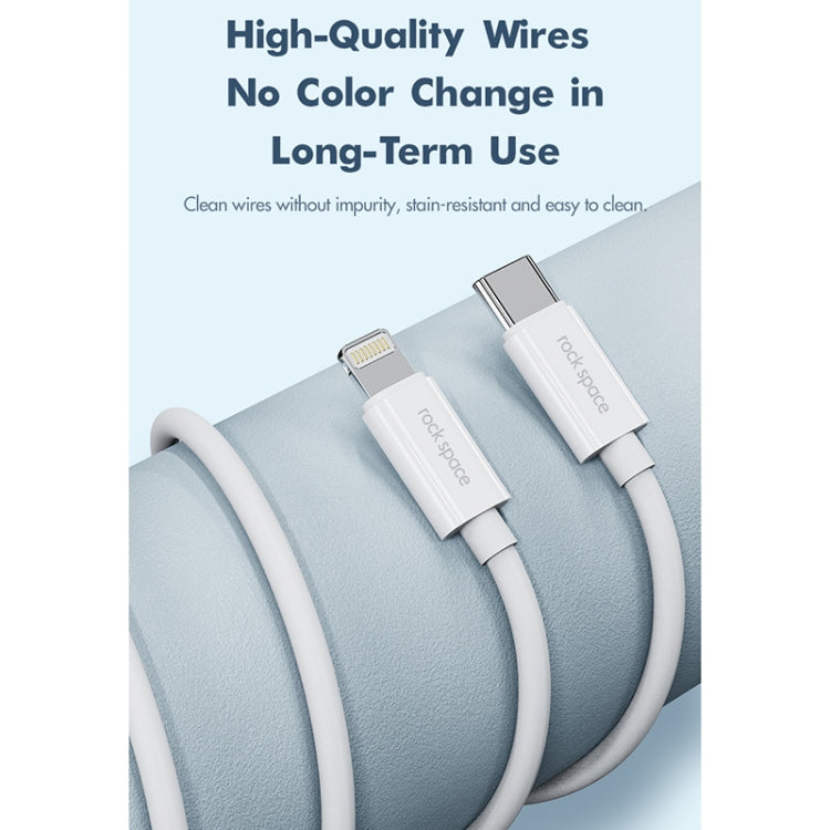 ROCK Space Z19 PD  20W 3A USB-C / Type-C to 8 Pin Fast Charging TPE Data Cable, Cable Length: 1m - HoMEdemic™ 