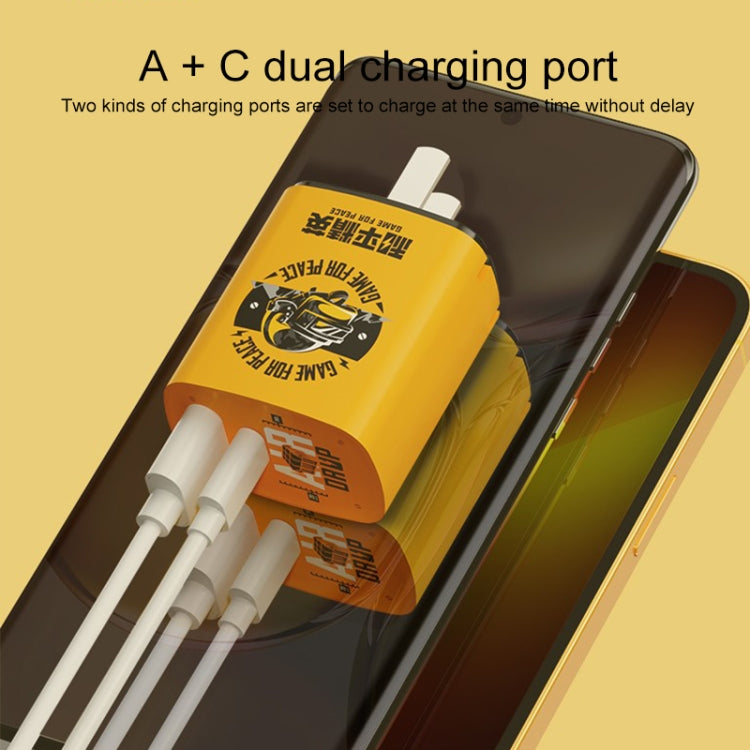 ROCK T42 PD 20W USB + TypeC / USB-C Dual Ports Fast Charging Travel Charger, CN Plug (Orange) - HoMEdemic™ 