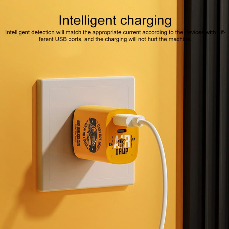 ROCK T42 PD 20W USB + TypeC / USB-C Dual Ports Fast Charging Travel Charger, CN Plug (Orange) - HoMEdemic™ 