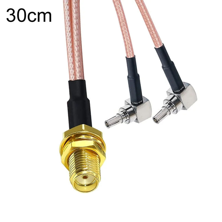 RP-SMA Female To 2 CRC9 R WiFi Antenna Extension Cable RG316 Extension Adapter Cable(30cm) - HoMEdemic™ 