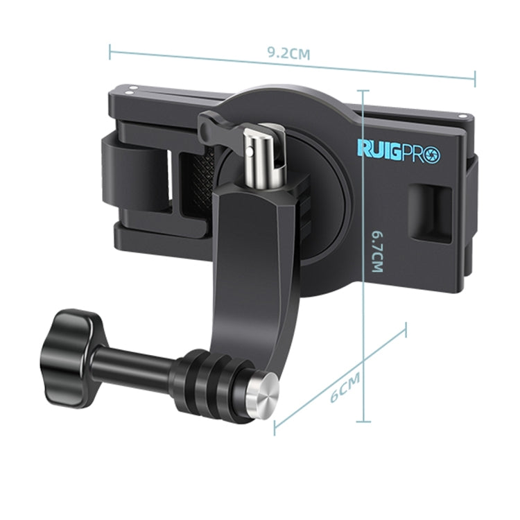 RUIGPRO 360 Degree Rotating Quick Release Strap Mount Shoulder Backpack Mount for GoPro, Insta360, DJI and Other Action Cameras(Black) - HoMEdemic™ 