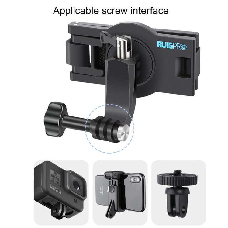 RUIGPRO 360 Degree Rotating Quick Release Strap Mount Shoulder Backpack Mount for GoPro, Insta360, DJI and Other Action Cameras(Black) - HoMEdemic™ 