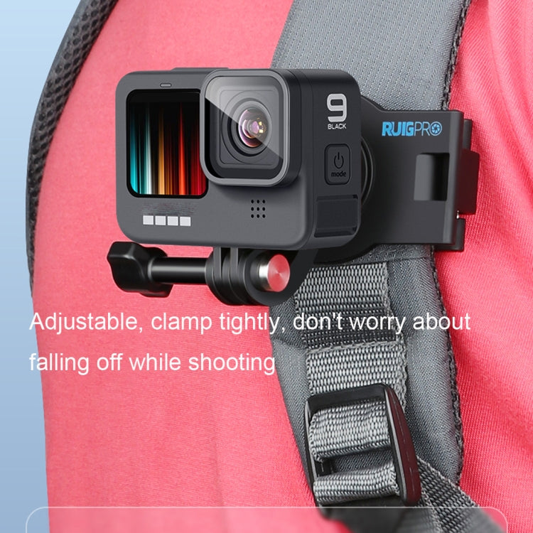 RUIGPRO 360 Degree Rotating Quick Release Strap Mount Shoulder Backpack Mount for GoPro, Insta360, DJI and Other Action Cameras(Black) - HoMEdemic™ 