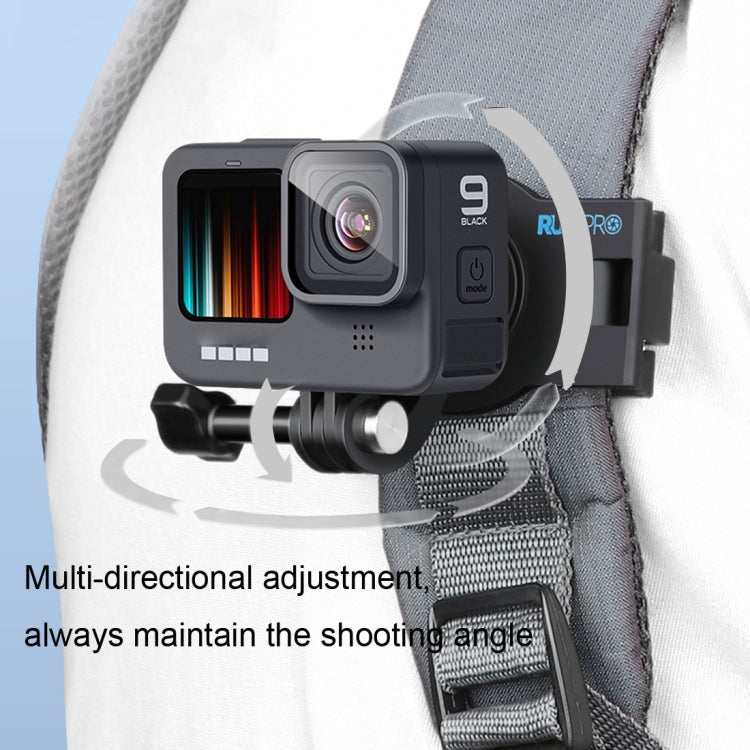 RUIGPRO 360 Degree Rotating Quick Release Strap Mount Shoulder Backpack Mount for GoPro, Insta360, DJI and Other Action Cameras(Black) - HoMEdemic™ 