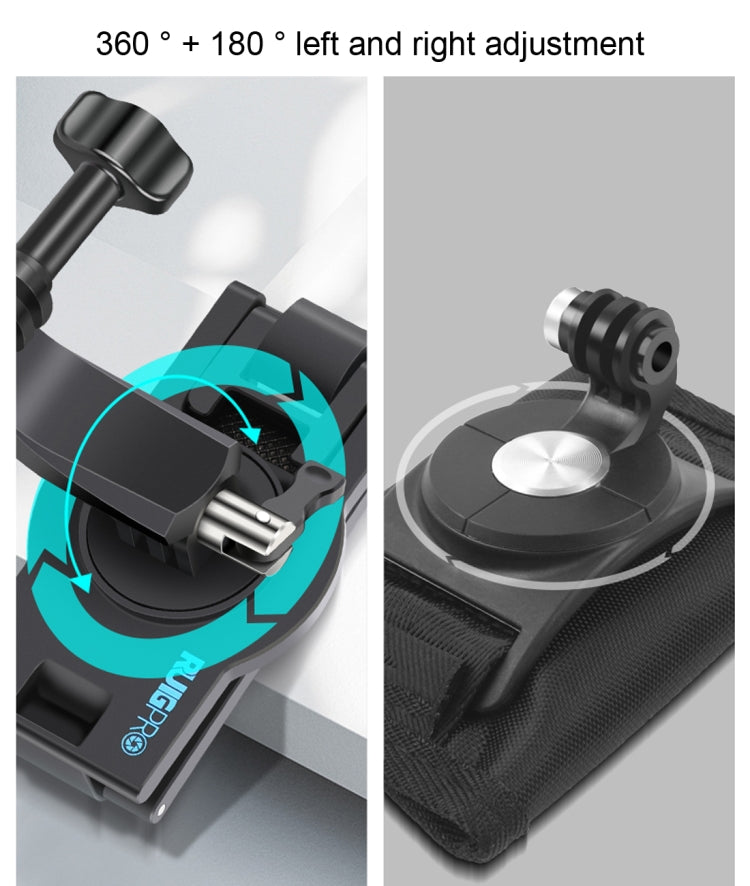 RUIGPRO 360 Degree Rotating Quick Release Strap Mount Shoulder Backpack Mount for GoPro, Insta360, DJI and Other Action Cameras(Black) - HoMEdemic™ 