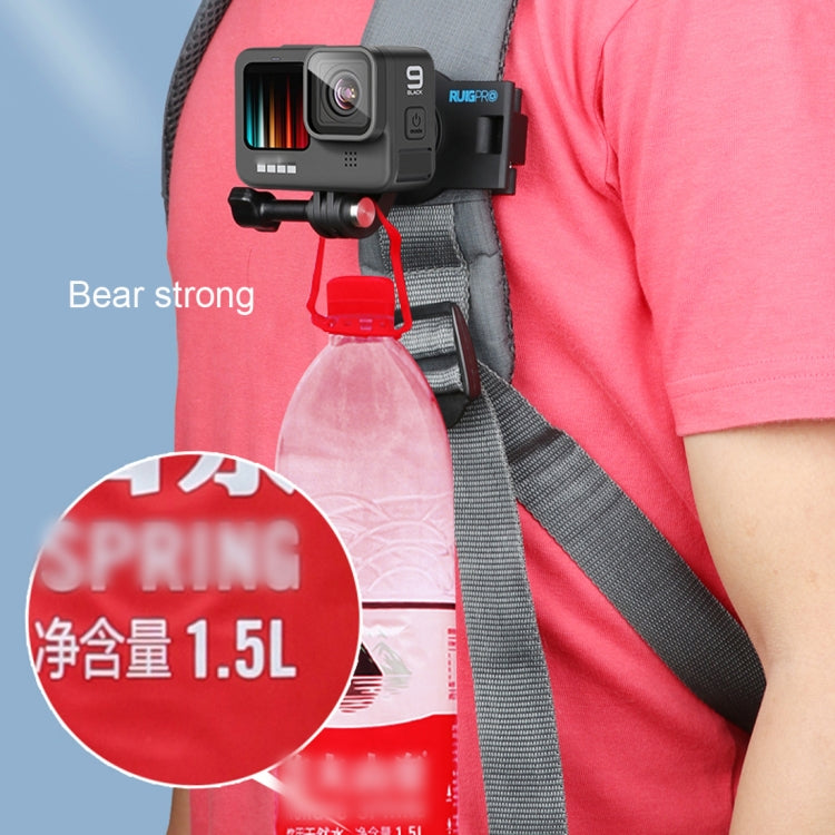 RUIGPRO 360 Degree Rotating Quick Release Strap Mount Shoulder Backpack Mount for GoPro, Insta360, DJI and Other Action Cameras(Black) - HoMEdemic™ 