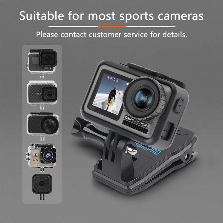 RUIGPRO 360 Degree Rotation Backpack Rec-Mounts Clip Clamp Mount + Phone Clamp for GoPro, Insta360, DJI and Other Action Cameras(Black) - HoMEdemic™ 