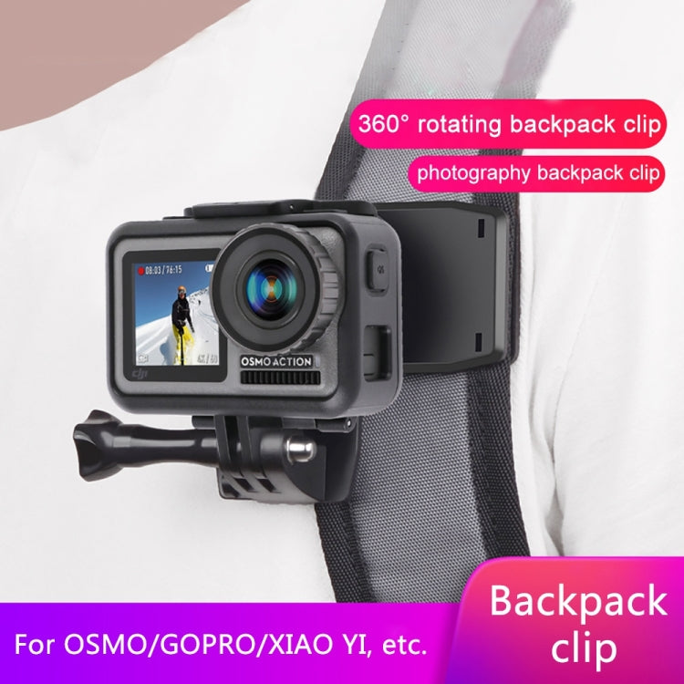 RUIGPRO 360 Degree Rotation Backpack Rec-Mounts Clip Clamp Mount + Phone Clamp for GoPro, Insta360, DJI and Other Action Cameras(Black) - HoMEdemic™ 