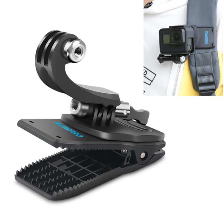 RUIGPRO 360 Degree Rotation J-Type Backpack Rec-Mounts Clip Clamp Mount with Screw for GoPro HERO9 Black / HERO8 Black /HERO7 /6 /5, DJI Osmo Action, Xiaoyi and Other Action Cameras - HoMEdemic™ 