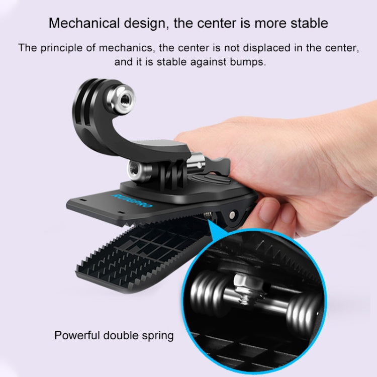 RUIGPRO 360 Degree Rotation J-Type Backpack Rec-Mounts Clip Clamp Mount with Screw for GoPro HERO9 Black / HERO8 Black /HERO7 /6 /5, DJI Osmo Action, Xiaoyi and Other Action Cameras - HoMEdemic™ 