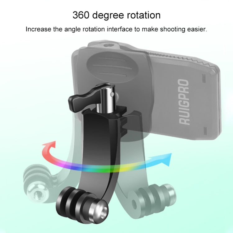 RUIGPRO 360 Degree Rotation J-Type Backpack Rec-Mounts Clip Clamp Mount with Screw for GoPro HERO9 Black / HERO8 Black /HERO7 /6 /5, DJI Osmo Action, Xiaoyi and Other Action Cameras - HoMEdemic™ 