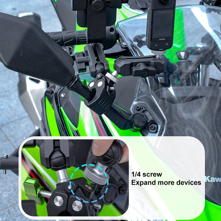 RUIGPRO Crab Clamp Action Camera Bracket 1/4 Dual-Head Crab 3-Stage Selfie Stick - HoMEdemic™ 