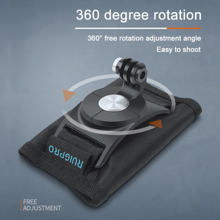 RUIGPRO Hook and Loop Fastener Backpack Rec-Mounts Clip Clamp Mount with Screw for GoPro, Insta360, DJI and Other Action Cameras(Black) - HoMEdemic™ 