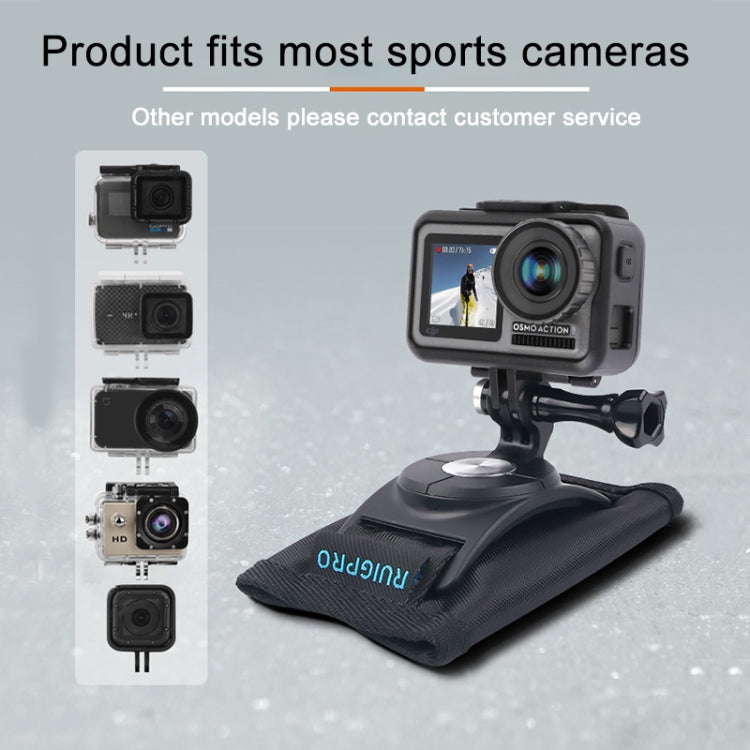 RUIGPRO Hook and Loop Fastener Backpack Rec-Mounts Clip Clamp Mount with Screw for GoPro, Insta360, DJI and Other Action Cameras(Black) - HoMEdemic™ 