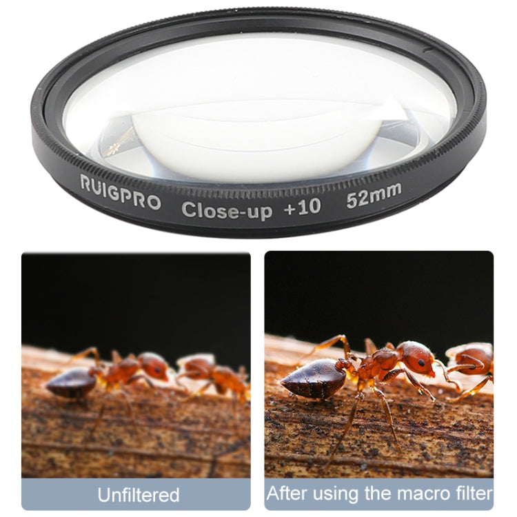 RUIGPRO for GoPro HERO 7/6 /5 Professional 52mm 10X Close-up Lens Filter with Filter Adapter Ring & Lens Cap - HoMEdemic™ 