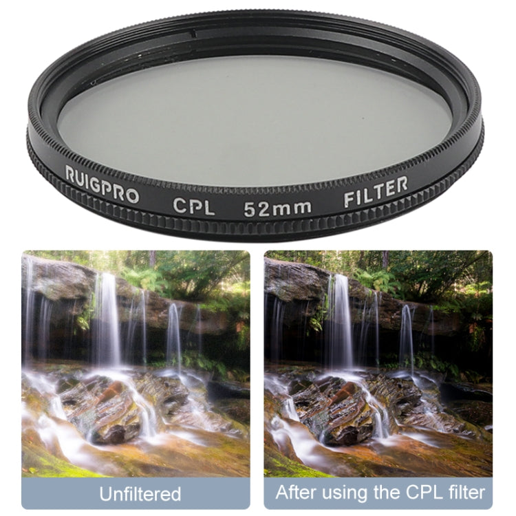 RUIGPRO for GoPro HERO 7/6 /5 Professional 52mm CPL Lens Filter with Filter Adapter Ring & Lens Cap - HoMEdemic™ 