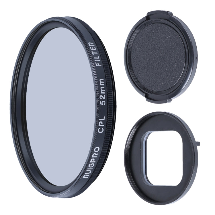 RUIGPRO for GoPro HERO10 Black / HERO9 Black Professional 52mm CPL Lens Filter with Filter Adapter Ring & Lens Cap - HoMEdemic™ 