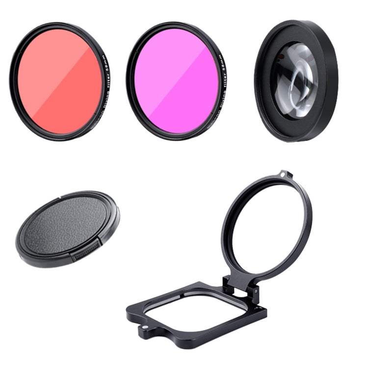RUIGPRO for GoPro HERO8 58mm 16X Macro Lens + Red/Purple Diving Lens  Filter + Dive Housing Waterproof Case Kits with Filter Adapter Ring & Lens Cap - HoMEdemic™ 