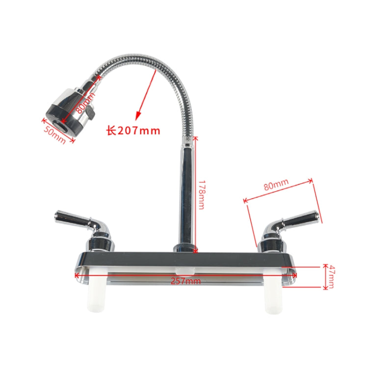 RV Camper Van Double Handle Kitchen 360 Degree Rotating Faucet(Silver) - HoMEdemic™ 