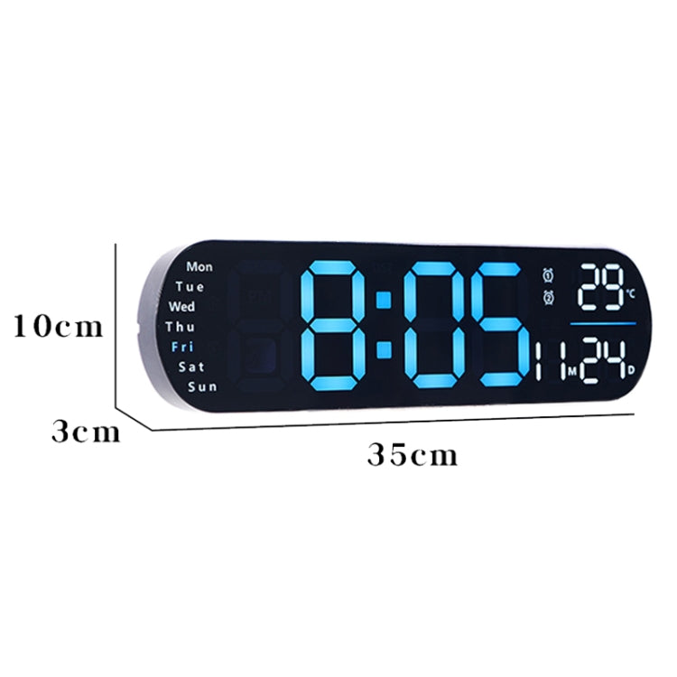 Remote Control Digital Display Atmosphere Light Wall Clock Living Room Decoration Clock, Color: Blue - HoMEdemic™ 