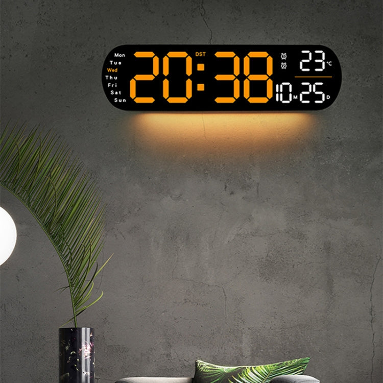 Remote Control Digital Display Atmosphere Light Wall Clock Living Room Decoration Clock, Color: Blue - HoMEdemic™ 