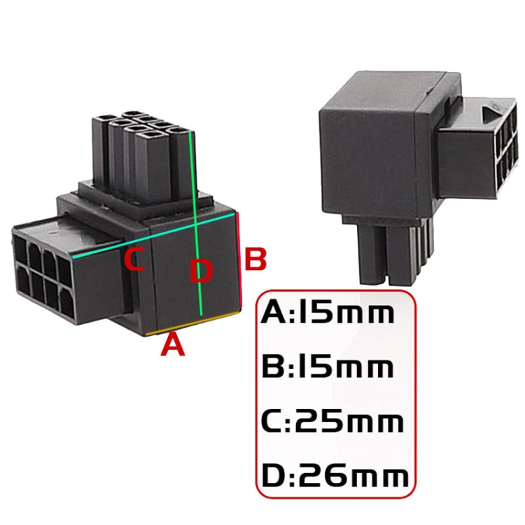 Reverse Curve B Type Motherboard CPU 8Pin Power Steering Connector Interface Steering Header 90 Degree Adaptor - HoMEdemic™ 