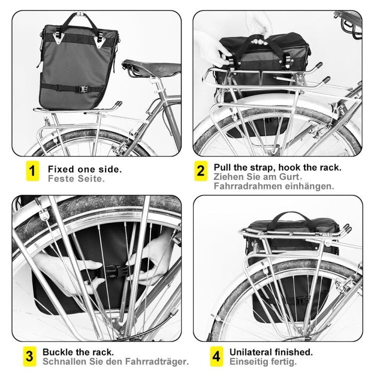 Rhinowalk Three-in-one Multifunctional Bicycle Rear Shelf Pannier Waterproof Long-distance Equipment(Black Green) - HoMEdemic™ 