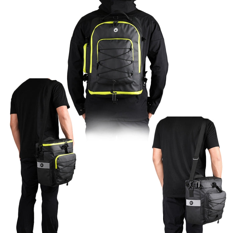 Rhinowalk Three-in-one Multifunctional Bicycle Rear Shelf Pannier Waterproof Long-distance Equipment(Black Green) - HoMEdemic™ 