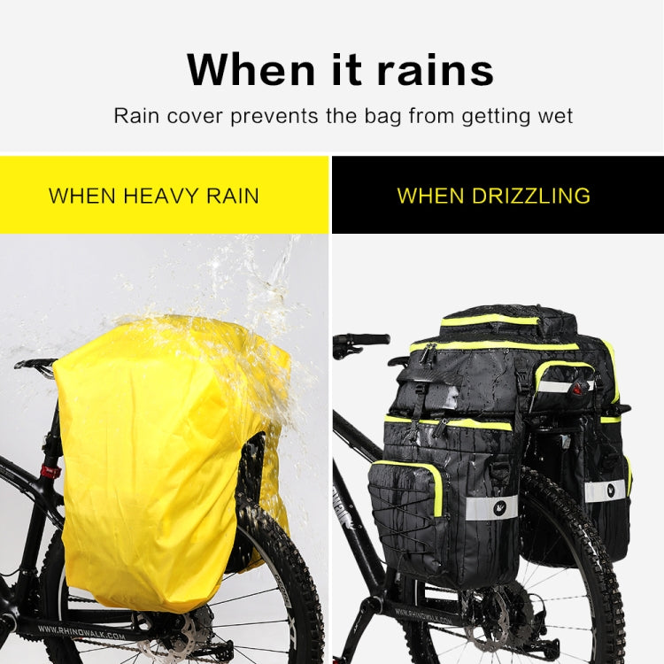 Rhinowalk Three-in-one Multifunctional Bicycle Rear Shelf Pannier Waterproof Long-distance Equipment(Full Black) - HoMEdemic™ 