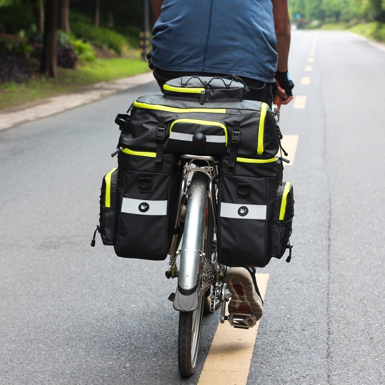 Rhinowalk Three-in-one Multifunctional Bicycle Rear Shelf Pannier Waterproof Long-distance Equipment(Full Black) - HoMEdemic™ 
