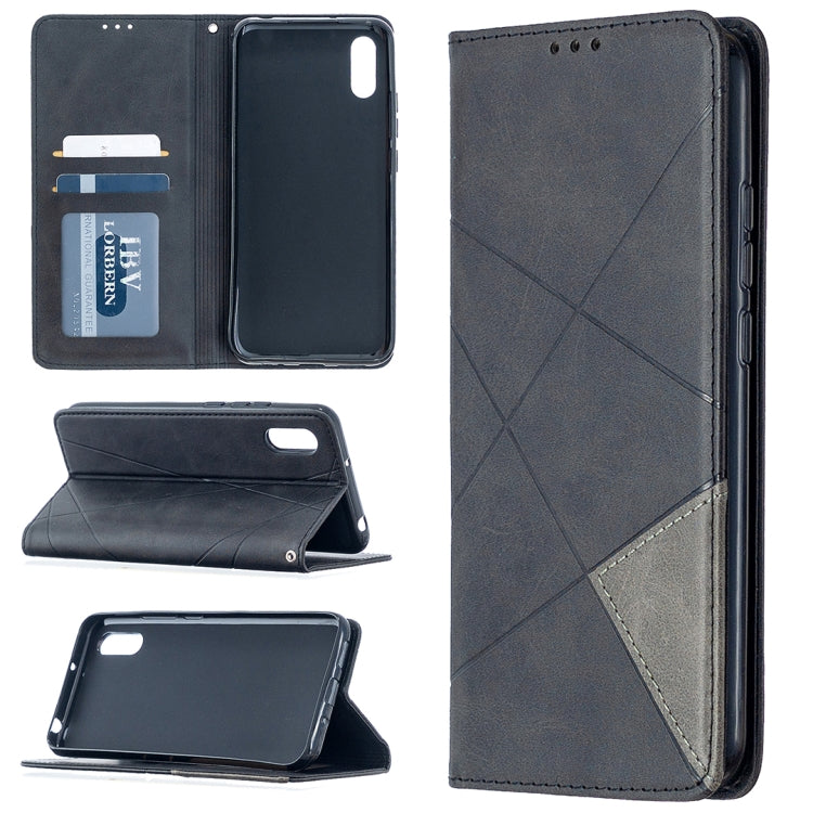 Rhombus Texture Horizontal Flip Magnetic Leather Case with Holder & Card Slots, For Xiaomi Redmi 9A, For Xiaomi Redmi 9C, For iPhone 12 mini, For iPhone 12 / 12 Pro - HoMEdemic™ 
