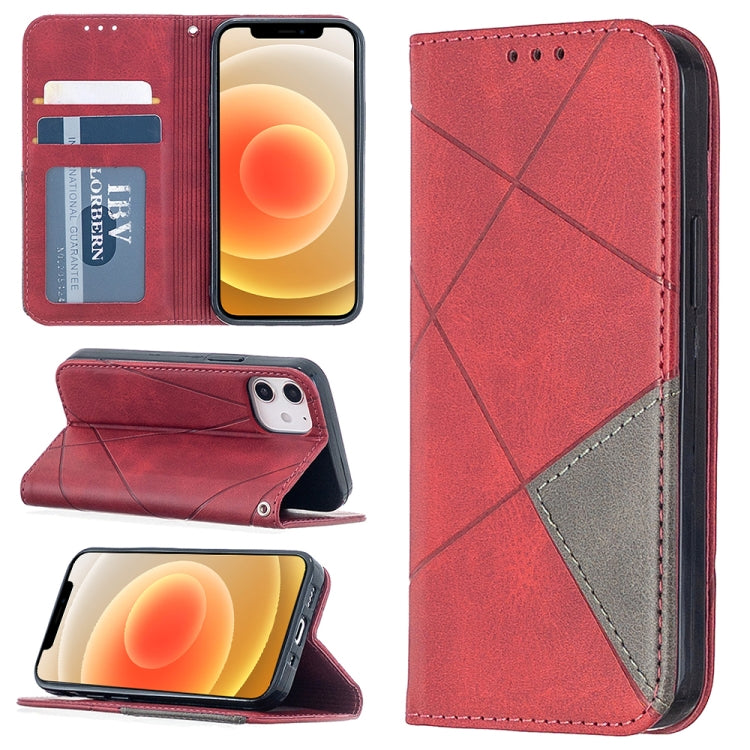 Rhombus Texture Horizontal Flip Magnetic Leather Case with Holder & Card Slots, For Xiaomi Redmi 9A, For Xiaomi Redmi 9C, For iPhone 12 mini, For iPhone 12 / 12 Pro - HoMEdemic™ 