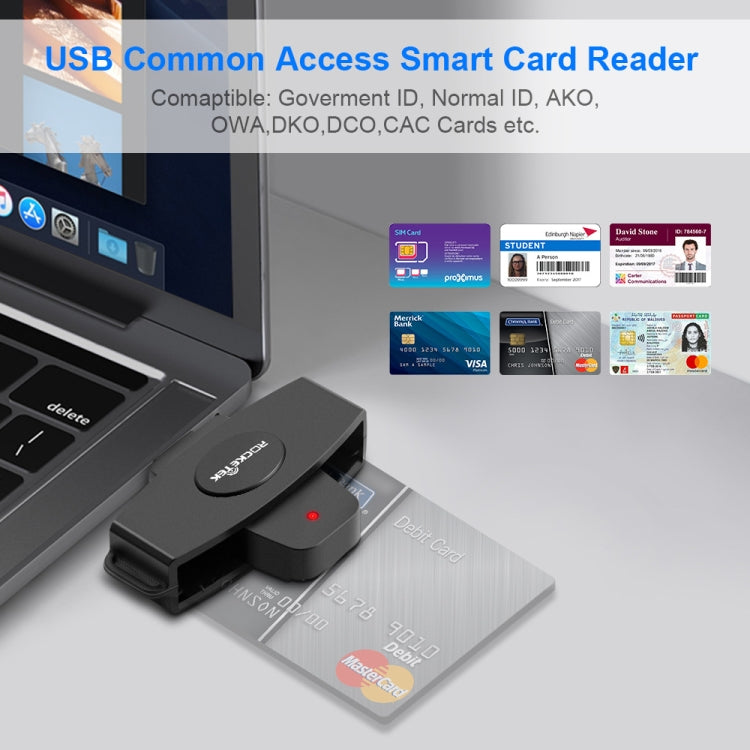 Rocketek CSCR3 Smart CAC Card Reader Type-c Bank Tax Declaration SIM Card/IC Card ID Card Reader(Black) - HoMEdemic™ 