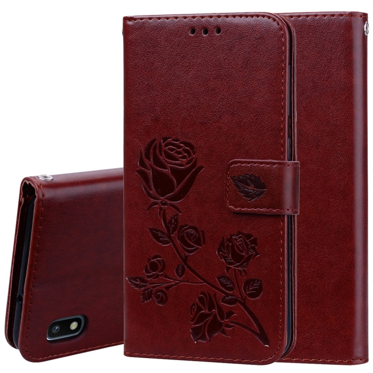 Rose Embossed Horizontal Flip PU Leather Case for Galaxy A10, with Holder & Card Slots & Wallet, For Samsung Galaxy A10 - HoMEdemic™ 