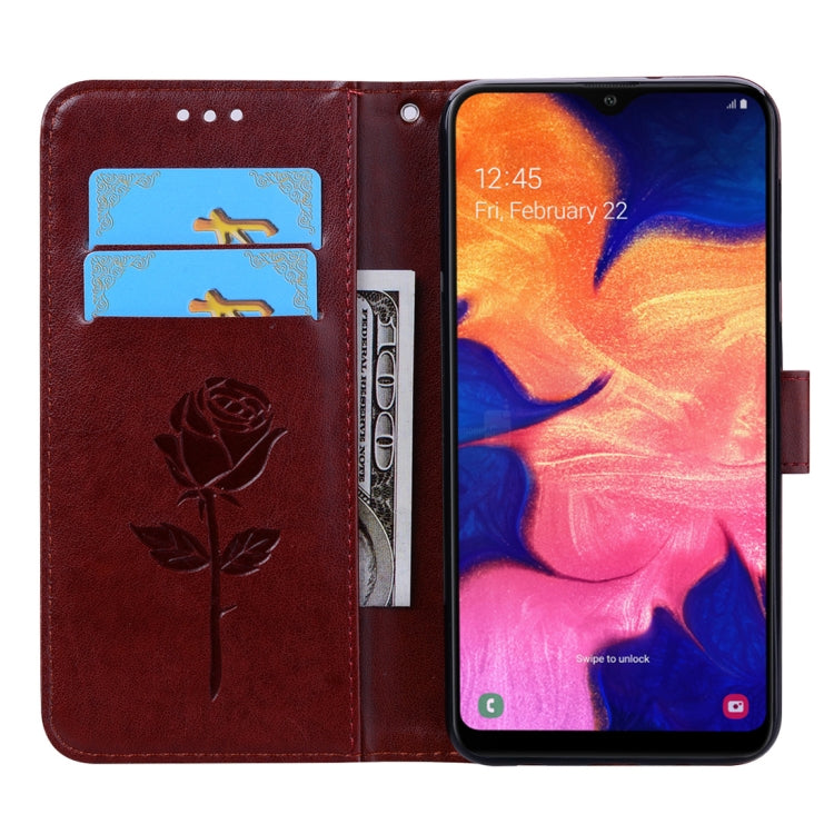 Rose Embossed Horizontal Flip PU Leather Case for Galaxy A10, with Holder & Card Slots & Wallet - HoMEdemic™ 