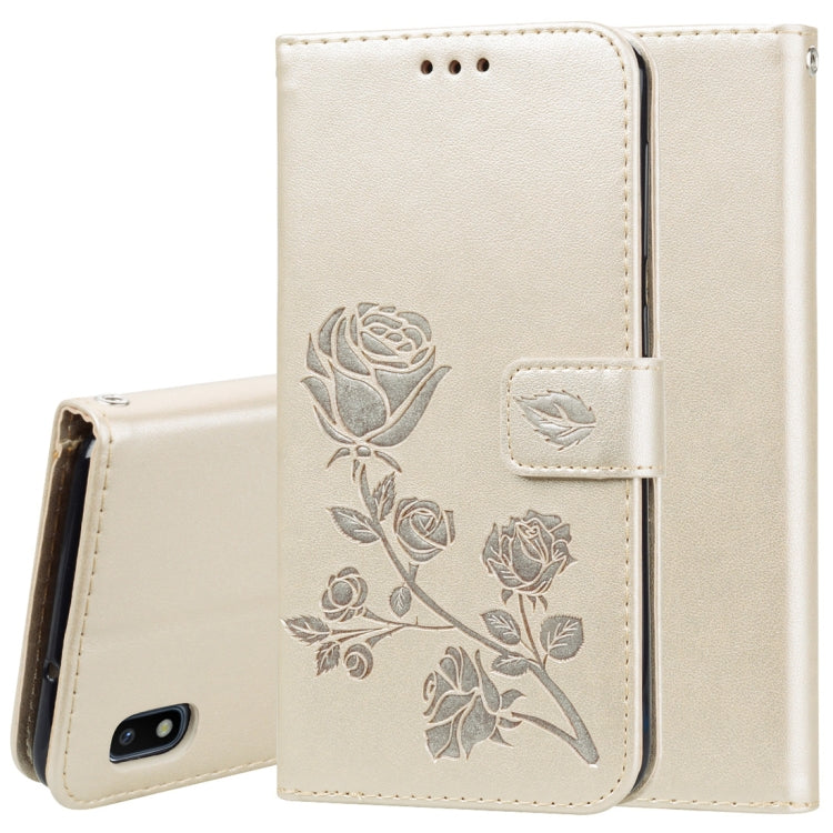 Rose Embossed Horizontal Flip PU Leather Case for Galaxy A10, with Holder & Card Slots & Wallet - HoMEdemic™ 