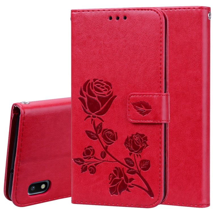 Rose Embossed Horizontal Flip PU Leather Case for Galaxy A10, with Holder & Card Slots & Wallet - HoMEdemic™ 